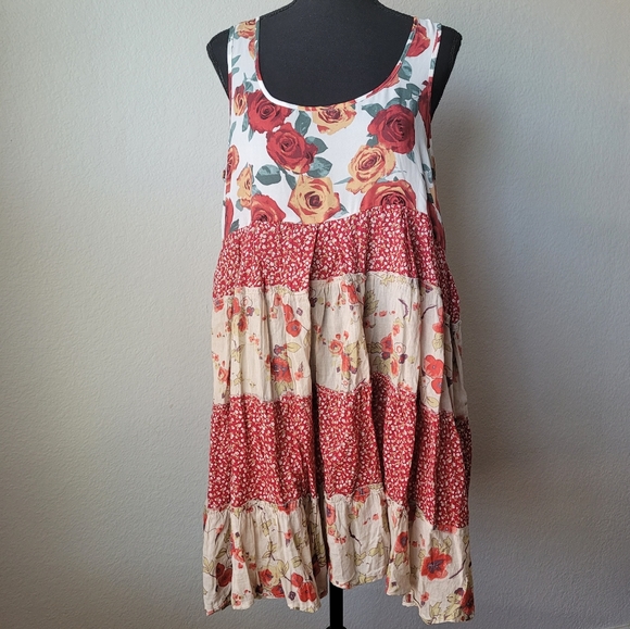 Tops - NEW Red Rose Reimagined Floral Tunic Dress